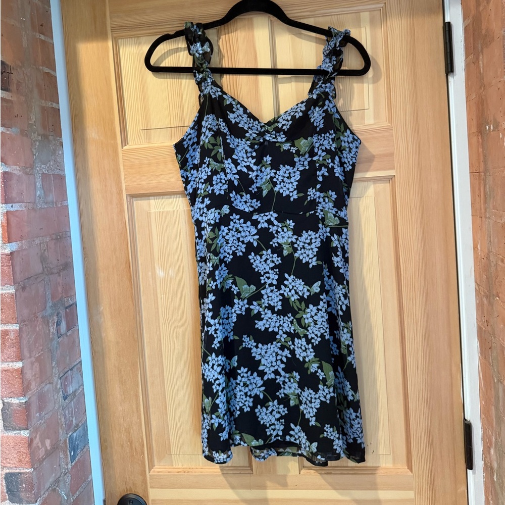 Nordstrom All in Favor black & blue floral mini dress